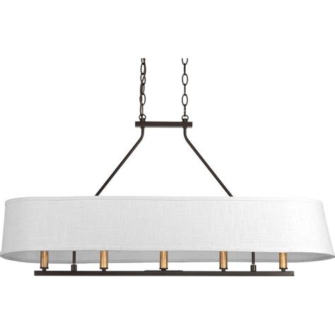 linear chandelier with fabric shade